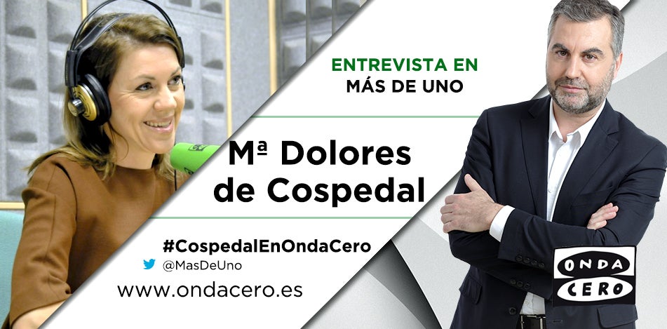 María Dolores de Cospedal estará en Más de uno el martes a partir de las 9:00 María Dolores de Cospedal estará en Más de uno el martes a partir de las 9:00
