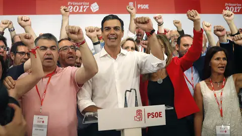 El vencedor de las primarias socialistas, Pedro Sánchez El vencedor de las primarias socialistas, Pedro Sánchez