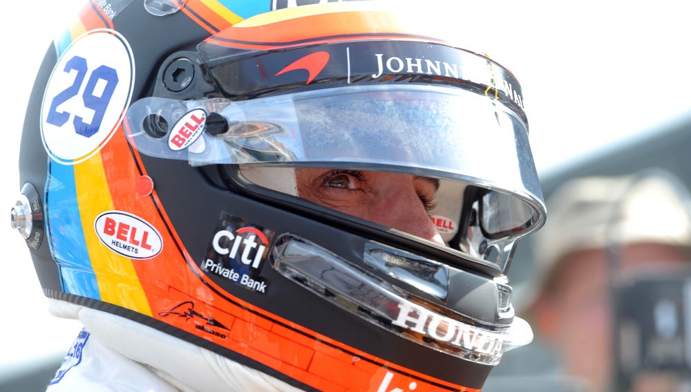 Fernando Alonso, durante las 500 millas de Indianápolis
