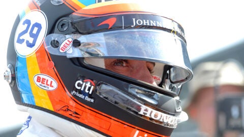 Fernando Alonso, durante las 500 millas de Indian&aacute;polis