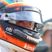 Fernando Alonso, durante las 500 millas de Indianápolis
