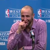 Ginobili, durante la rueda de prensa Ginobili, durante la rueda de prensa