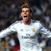 Bale celebra el gol marcado en la final ante el Atlético