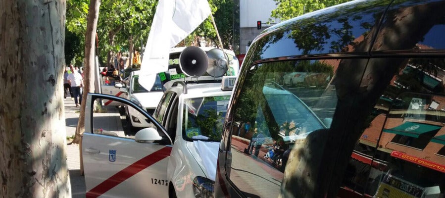 Taxis parados por la huelga en Madrid Taxis parados por la huelga en Madrid