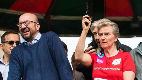 Charles Michel, primer ministro belga, en el momento del pistoletazo de salida