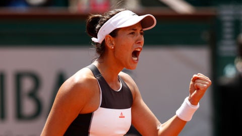 Garbi&ntilde;e Muguruza, durante su &uacute;ltimo partido en Roland Garros