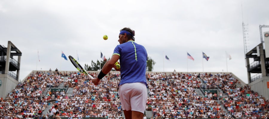 Rafa Nadal, durante un partido de Roland Garros Rafa Nadal, durante un partido de Roland Garros