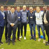 Karembeu, Raúl, Roberto Carlos, Figo, Zidane, Mijatovic, Míchel Salgado y Seedorf, en el Millennium Stadium