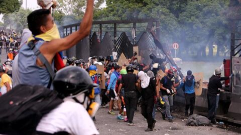 Manifestantes en Venezuela