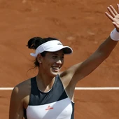 Muguruza saluda tras ganar un partido Muguruza saluda tras ganar un partido