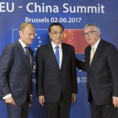 Jean Claude Juncker, Donald Tusk y Li Keqiang