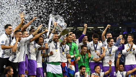 El Real Madrid celebra la Duod&eacute;cima Champions League en el Millennium Stadium