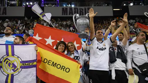 Aficionados del Real Madrid en Cardiff Aficionados del Real Madrid en Cardiff