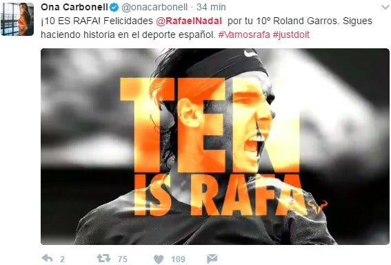 Fernando Alonso, Alberto Contador, Sergio Ramos... el mundo del deporte celebra la victoria de Rafa Nadal en Roland Garros Fernando Alonso, Alberto Contador, Sergio Ramos... el mundo del deporte celebra la victoria de Rafa Nadal en Roland Garros