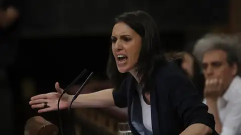 Irene Montero en su discurso durante el debate de moción de censura Irene Montero en su discurso durante el debate de moción de censura