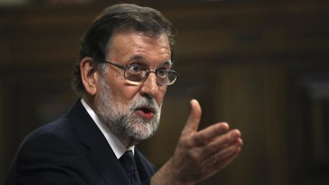 Mariano Rajoy, durante su intervenci&oacute;n en la moci&oacute;n de censura