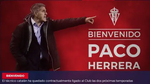 Web del Real Sporting de Gijón Paco Herrera, nuevo entrebador