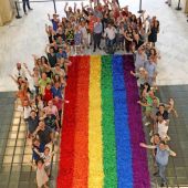 Bandera LGTBI del World Pride de Madrid