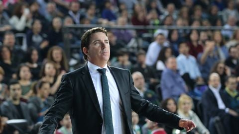 Xavi Pascual, en un partido de la Euroliga con Panathinaikos
