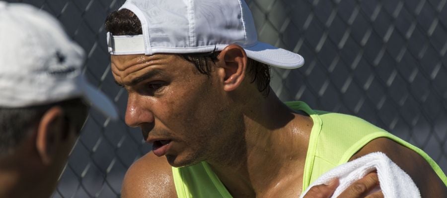 Rafa Nadal, en un entrenamiento en Mallorca Rafa Nadal, en un entrenamiento en Mallorca