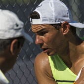 Rafa Nadal, en un entrenamiento en Mallorca