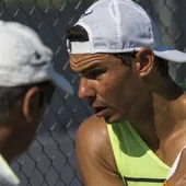 Rafa Nadal, en un entrenamiento en Mallorca Rafa Nadal, en un entrenamiento en Mallorca