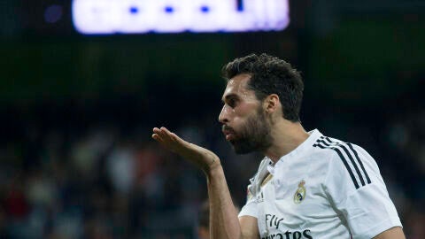 Arbeloa celebra un gol durante su &eacute;poca como jugador del Real Madrid