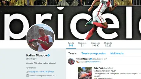 La cuenta de Twitter de Mbappé La cuenta de Twitter de Mbappé