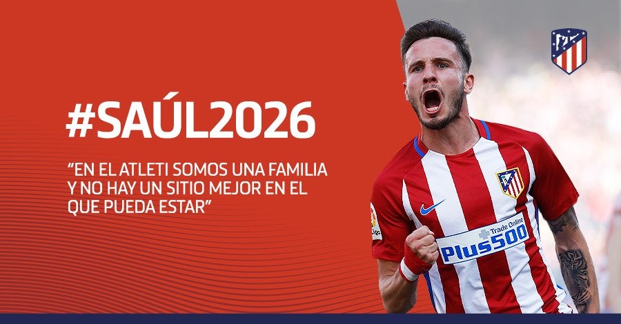 Saúl renueva con el Atlético hasta el año 2026: "No hay mejor sitio en el que pueda estar" Saúl renueva con el Atlético hasta el año 2026: "No hay mejor sitio en el que pueda estar"