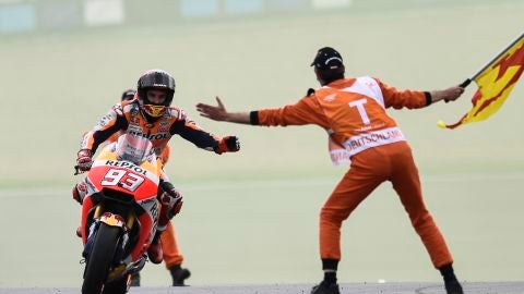 Marc M&aacute;rquez, tras llevarse la victoria.