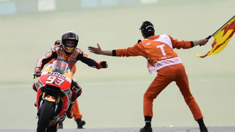 Marc Márquez, tras llevarse la victoria. Marc Márquez, tras llevarse la victoria.