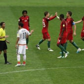 Portugal celebra el triunfo ante México