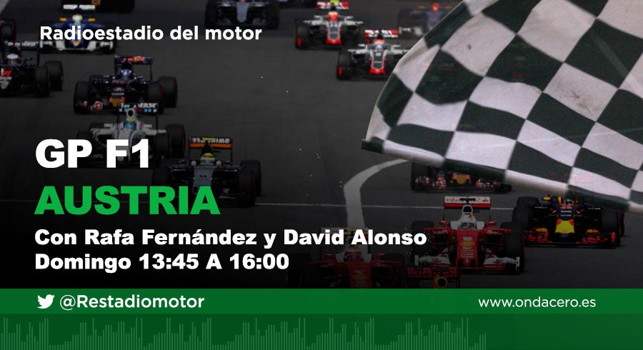 Escucha en directo el Gran Premio de Austria de Fórmula 1 a través de la Onda Media (954 am), ondacero.es y la APP de Onda Cero Escucha en directo el Gran Premio de Austria de Fórmula 1 a través de la Onda Media (954 am), ondacero.es y la APP de Onda Cero