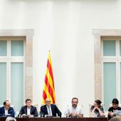 Diputados de Junts pel Sí y la CUP presentan la futura Ley catalana del Referéndum de Autodeterminación