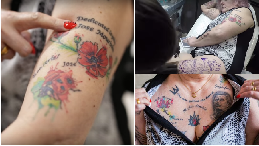 Una mujer se hace hasta 20 tatuajes de Mourinho por todo su cuerpo Una mujer se hace hasta 20 tatuajes de Mourinho por todo su cuerpo
