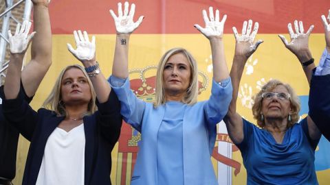 Marimar Blanco, Cristina Cifuentes y Manuela Carmena en el homenaje a Miguel &Aacute;ngel Blanco