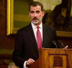 El Rey Felipe VI, durante su discurso ante el Parlamento Británico El Rey Felipe VI, durante su discurso ante el Parlamento Británico