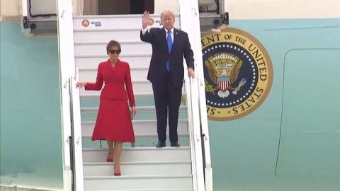 Trump llega a Francia para participar en las celebraciones por el D&iacute;a de las Bastillas 