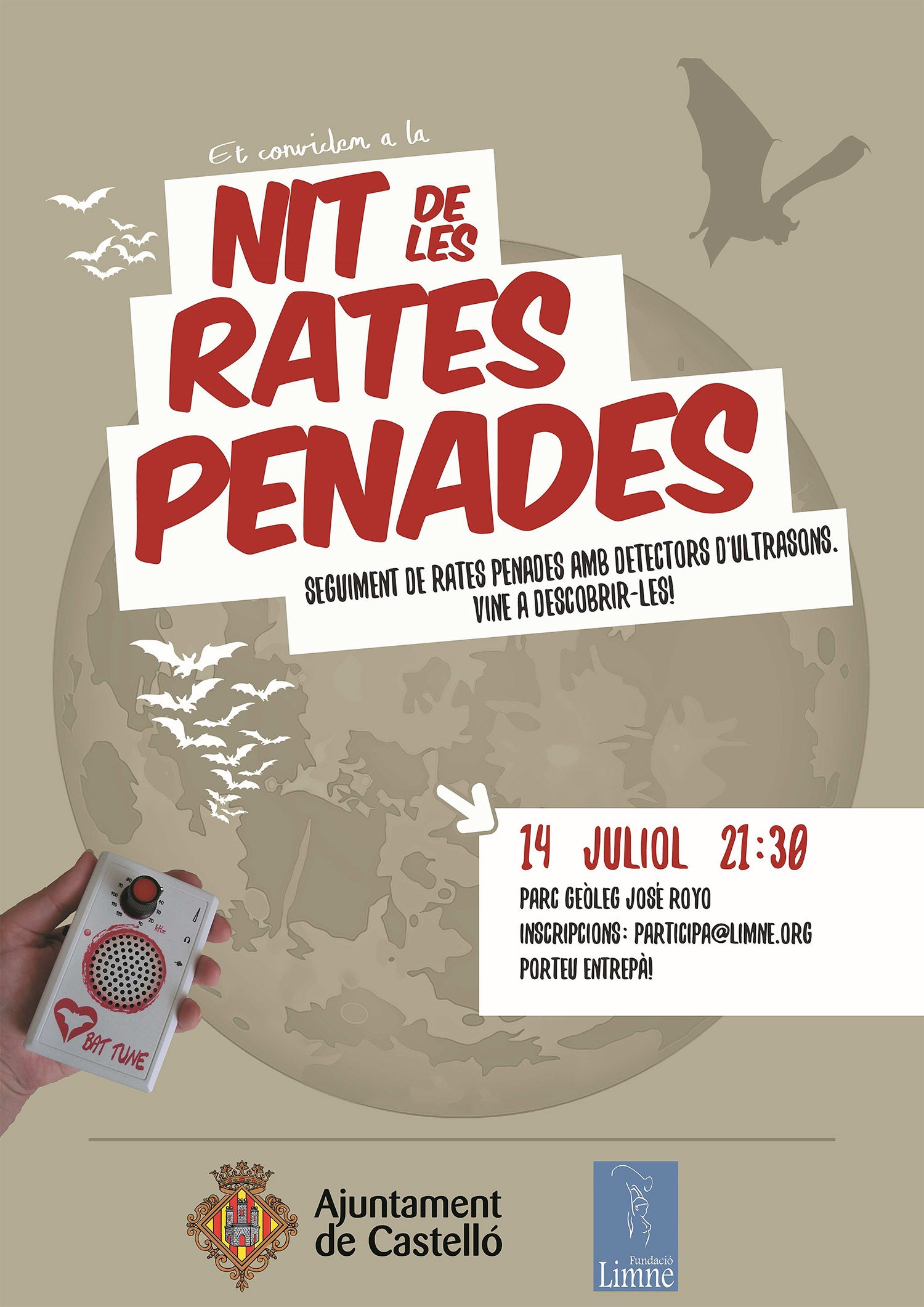 El Ayuntamiento de Castellón y la Fundación Limne organizan la “Nit de les rates penades” El Ayuntamiento de Castellón y la Fundación Limne organizan la “Nit de les rates penades”