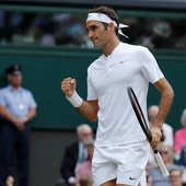 Roger Federer celebra uno de sus puntos ante Cilic Roger Federer celebra uno de sus puntos ante Cilic
