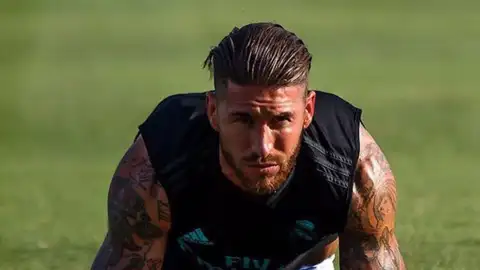 Sergio Ramos, en su primer entrenamiento en UCLA. Sergio Ramos, en su primer entrenamiento en UCLA.
