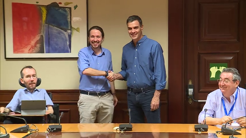 PSOE y Podemos acuerdan abrir un espacio de diálogo para Cataluña en el Congreso PSOE y Podemos acuerdan abrir un espacio de diálogo para Cataluña en el Congreso