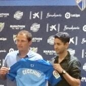 Arnau y Cecchini en la presentación del argentino del Málaga
