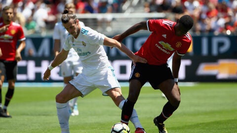 Gareth Bale, durante el partido contra el Manchester United