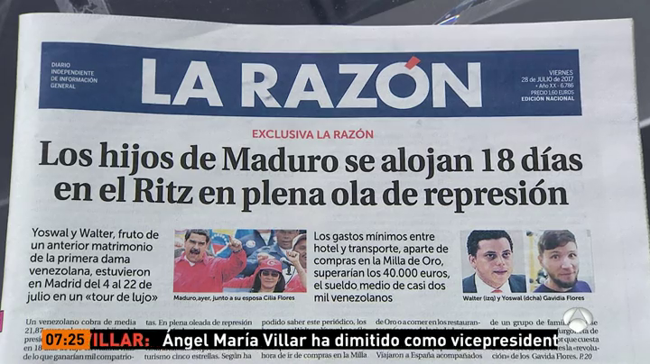 Los hijos de Maduro pasaron 18 días en el hotel Ritz de Madrid en plena ola de protestas en Venezuela Los hijos de Maduro pasaron 18 días en el hotel Ritz de Madrid en plena ola de protestas en Venezuela