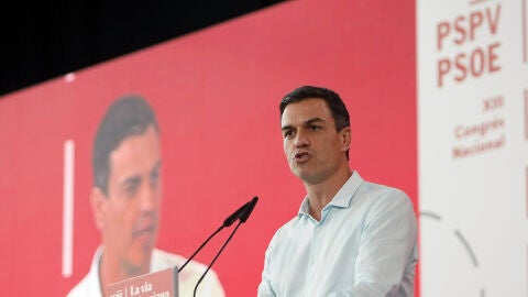 Pedro S&aacute;nchez, durante su acto en Elche