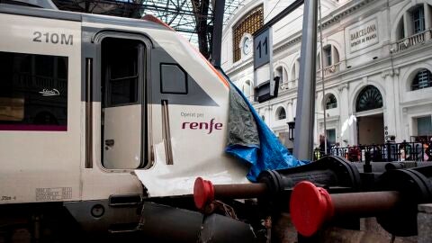 Tren que ha impactado en Barcelona