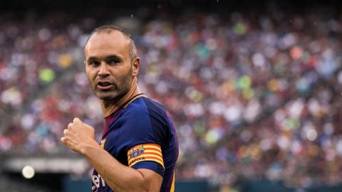 Andr&eacute;s Iniesta, en un partido con el Barcelona