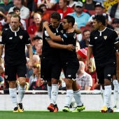 El Sevilla celebrando un gol