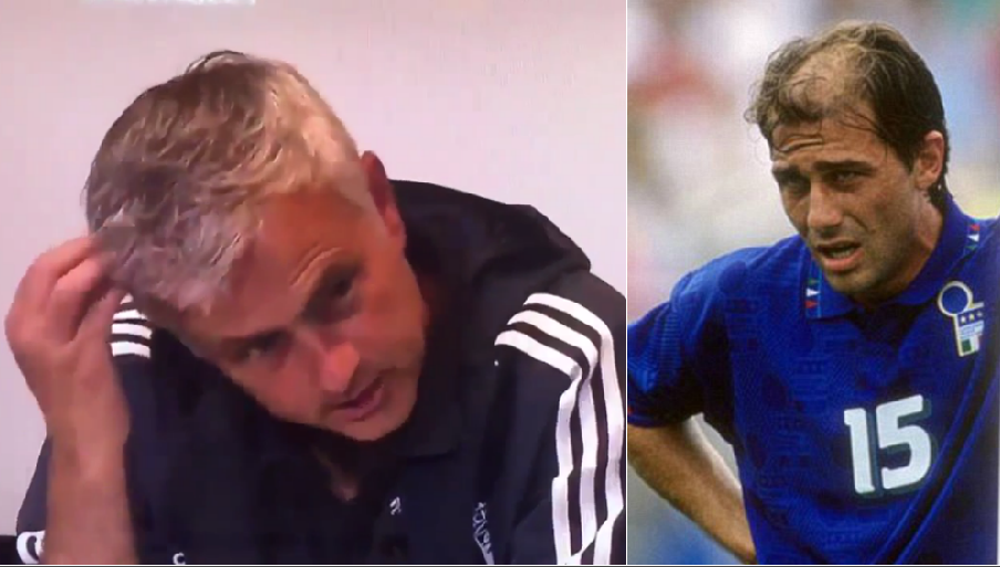 El zasca de Mourinho a Conte en rueda de prensa a costa de su pelo El zasca de Mourinho a Conte en rueda de prensa a costa de su pelo
